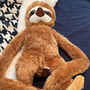 Brown Plush Sloth with Soft Fur